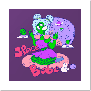 Alien Space Babe Posters and Art